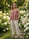 Lw 9332 Checks Linen Cotton Top With Bottom Collections